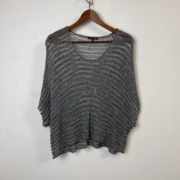 Eileen Fisher Tops - EILEEN FISHER Gray Fishnet Oversized Top~Size Medium SEE PHOTOS